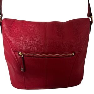 NWT Vera Bradley Red Leather Meredithh Crossbody Bag